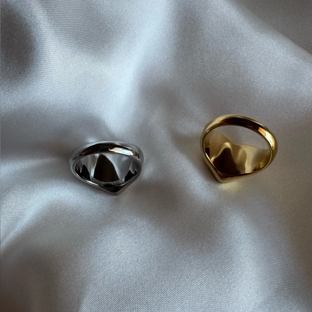 Gold and Silver Heart Mama Rings